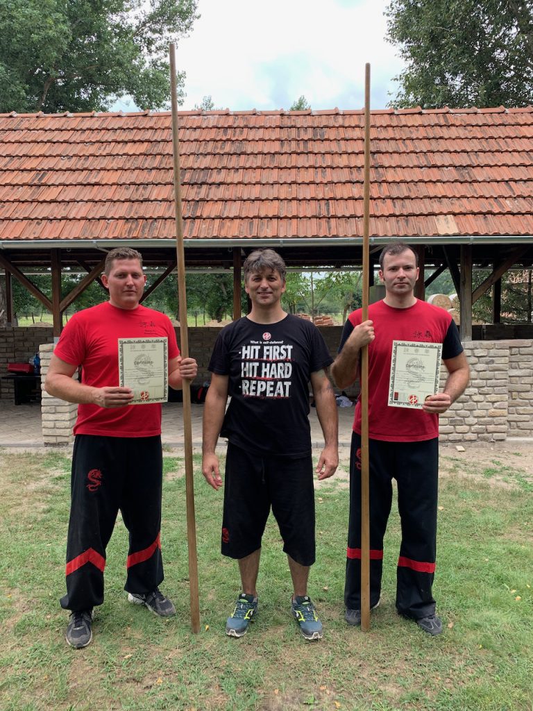 Modestas with Sifu Istvan Kun and Sifu Marius